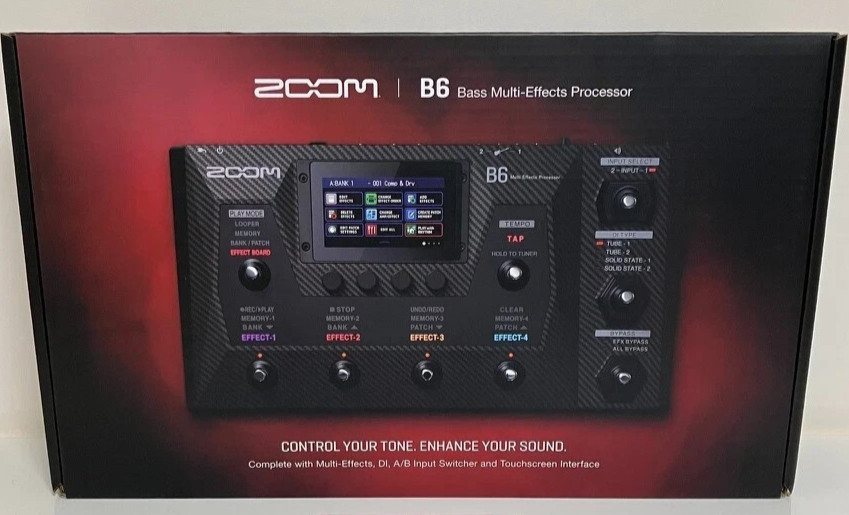 Zoom B6 Bass Multi-Effects Processor for Electric Bass + Bluetooth Adapter