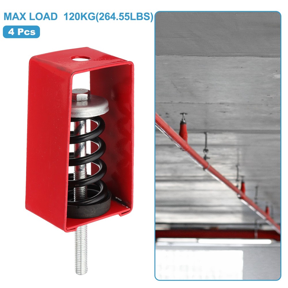 4 Pcs Ceiling Spring Vibration Isolator Hangers 265lb Red (XHS)