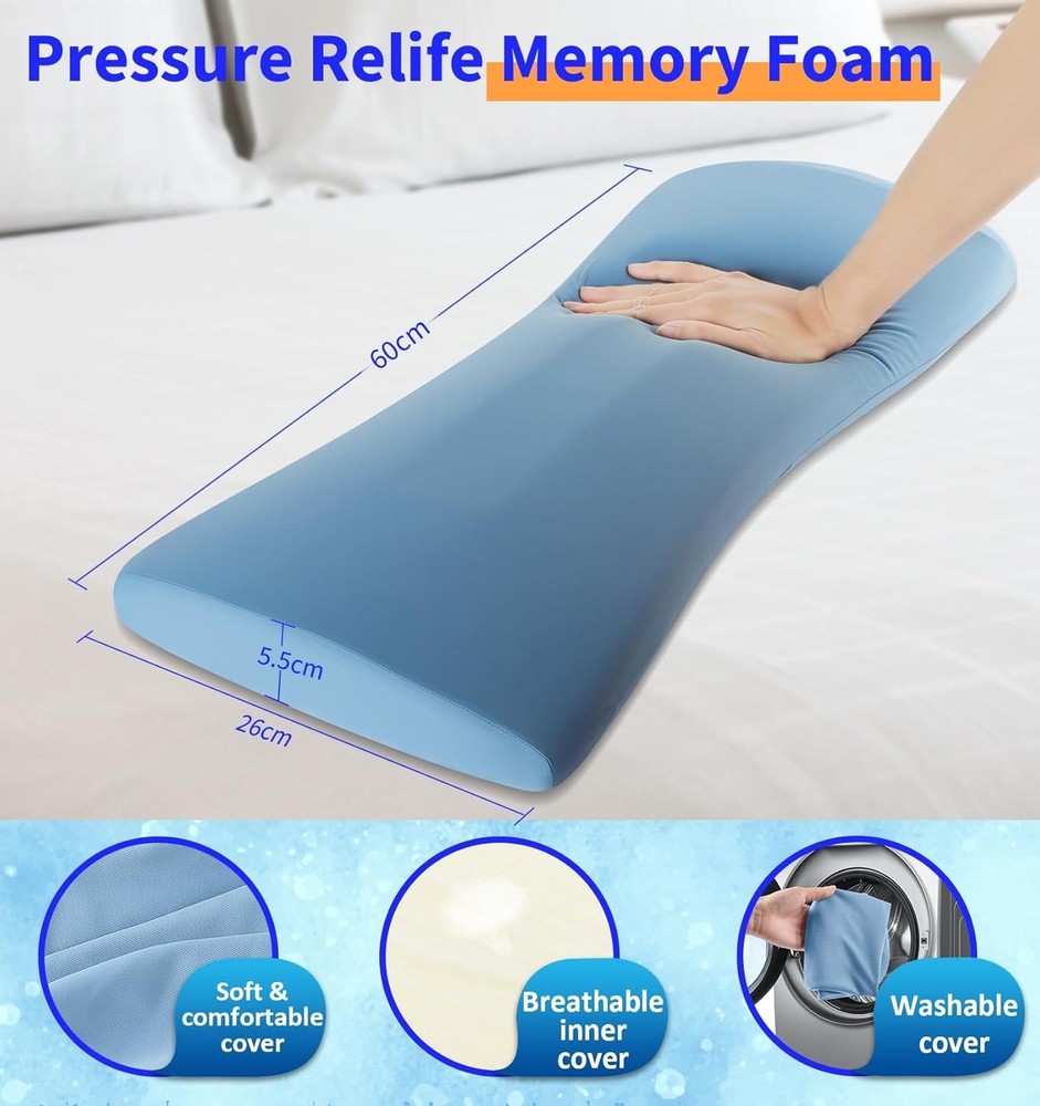 Versatile Cooling Back Pillow for Side, Back & Stomach Sleepers - Memory Foam