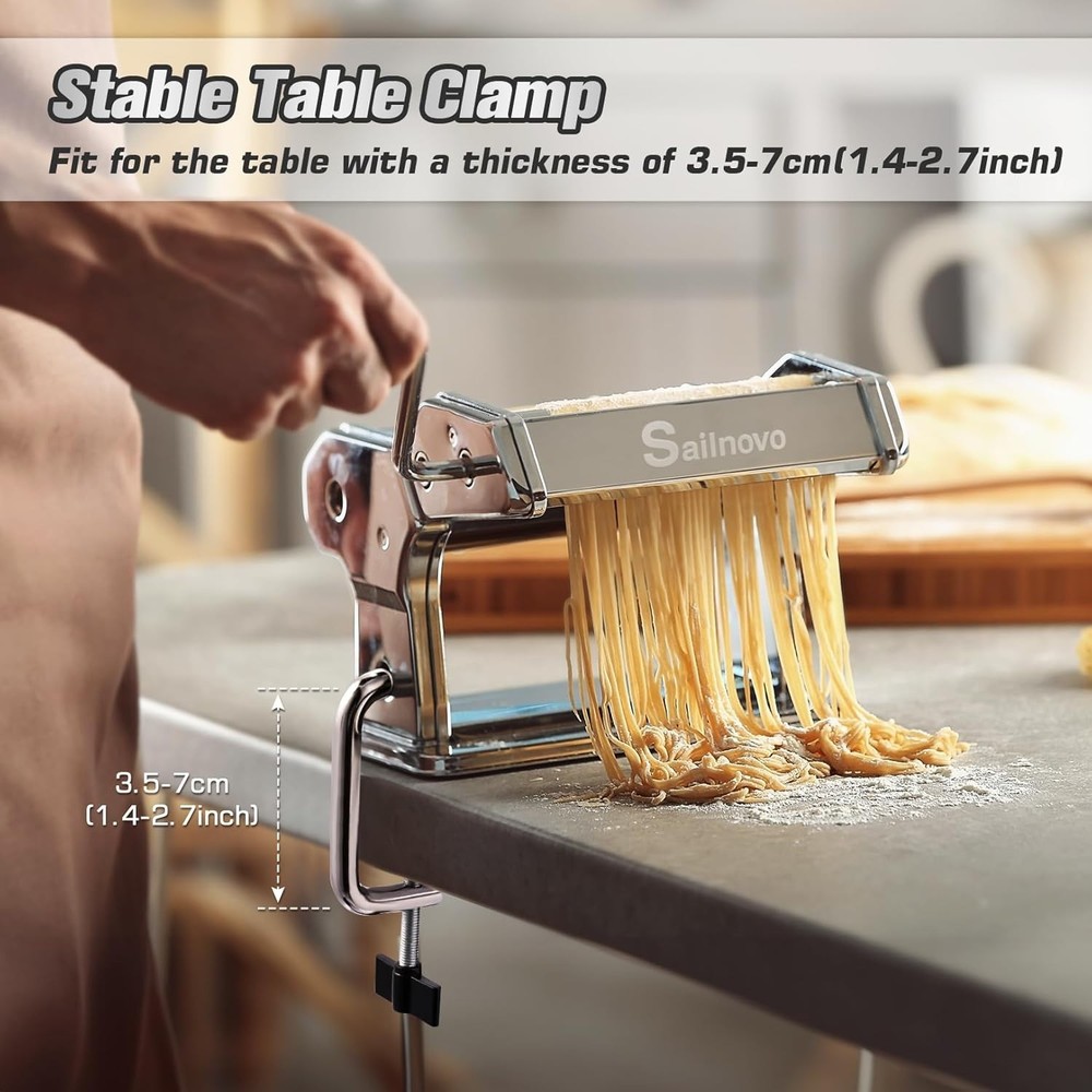 Pasta Maker Machine, 180 Roller Pasta Maker, 9 Adjustable Thickness Settings ...