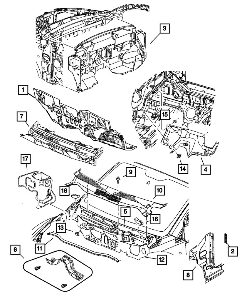 Genuine Mopar Cowl Side Panel Left 5074635AC
