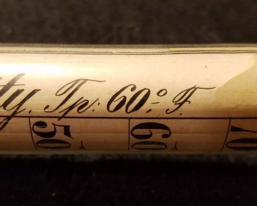 Antique Universal Bawme & Specific Gravity Hydrometer for liquids Temp 60F