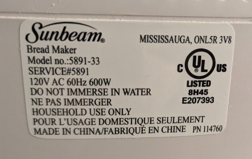 Belt for Sunbeam Bread Maker Machine Models 5891 () 5891-33