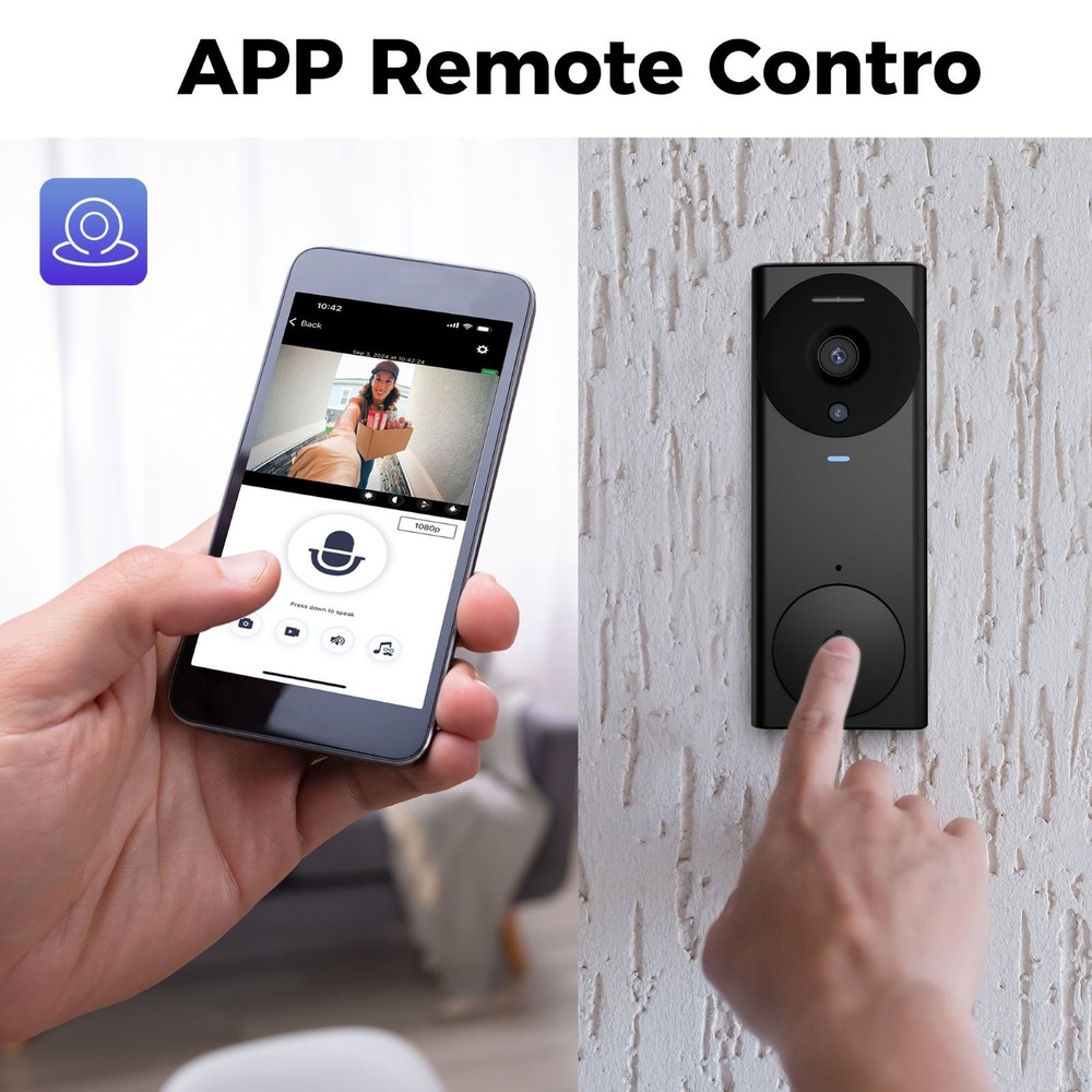 Smart Wireless WiFi Doorbell Intercom Video Camera Door Ring Bell Chime Security