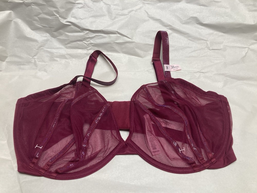 VS Bra Unlined Underwire Sparkle Strap Size 38 DDD