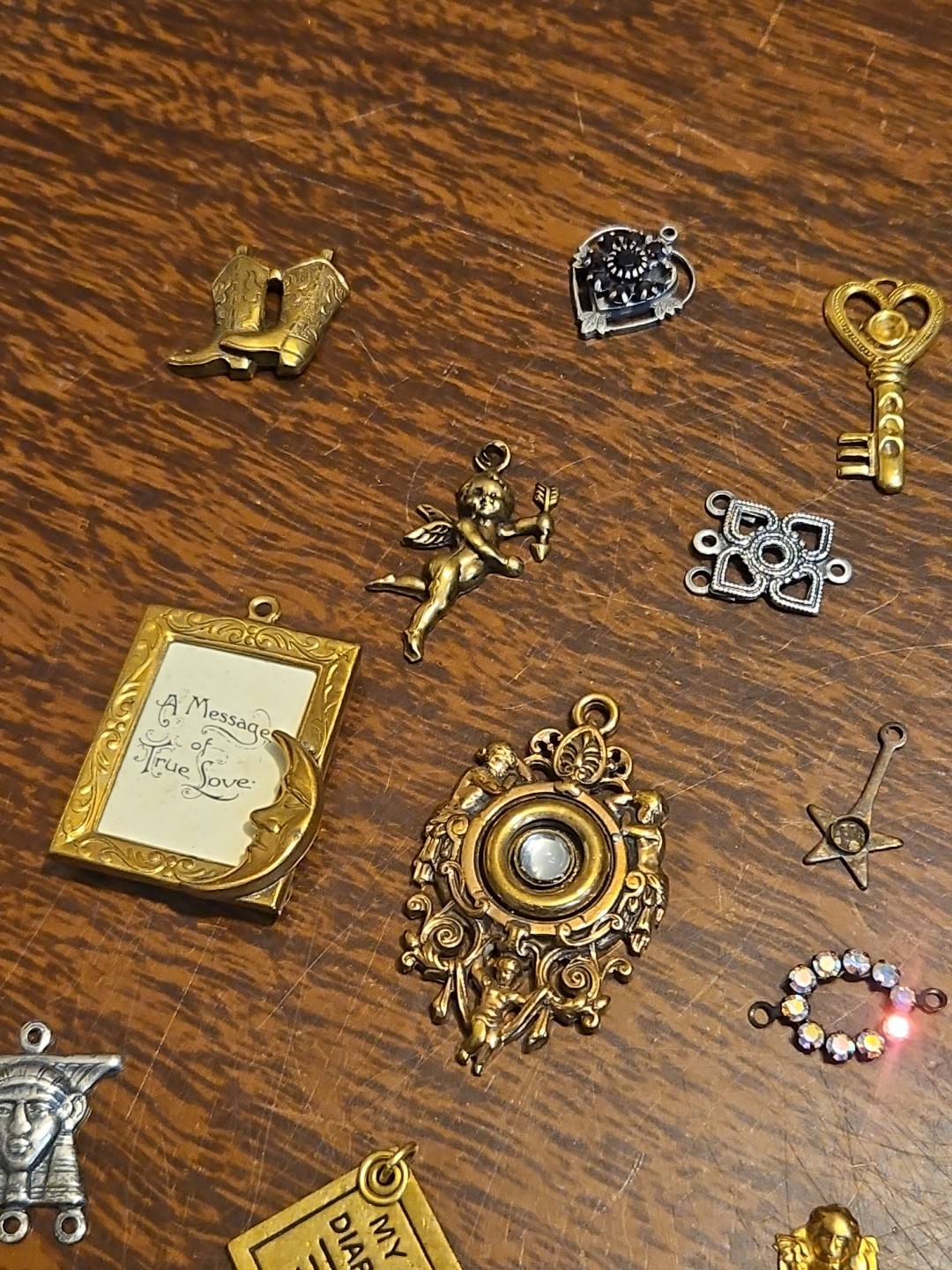 Lot Of 50 Mixed Parts Pcs France Vintage 60s Brass Stampings Findings Jewelry 25