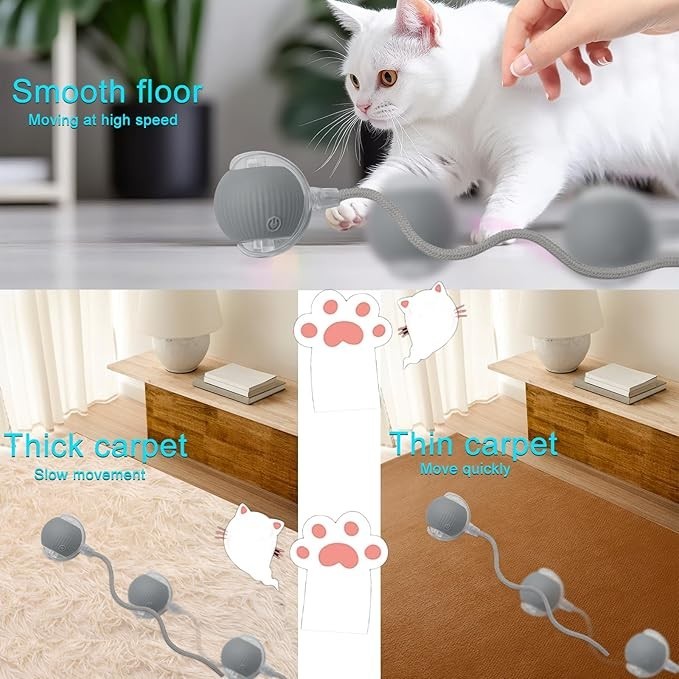 Automatic Rolling Ball for Cats – Rechargeable Smart Interactive Toy, Durable