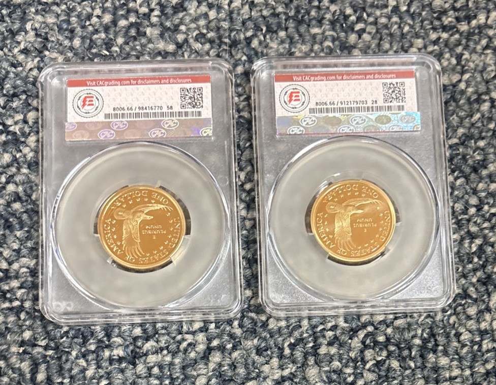 2 2004-S CAC PR66DCAM Native American Dollar ~ Red Label