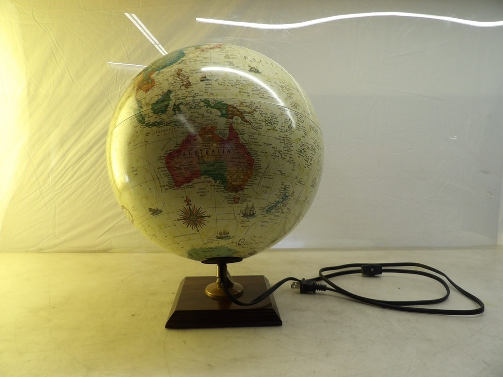 Vintage Replogle 12" Relief Lighted World Globe