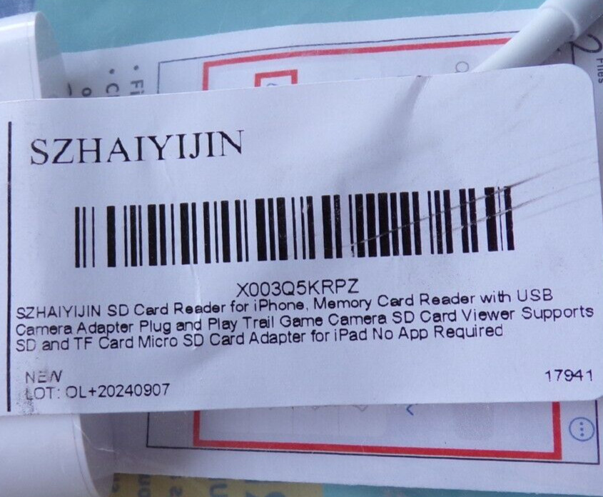 SD Card Adapter Camera Reader 2 In 1 For iPhone - iPad; b15