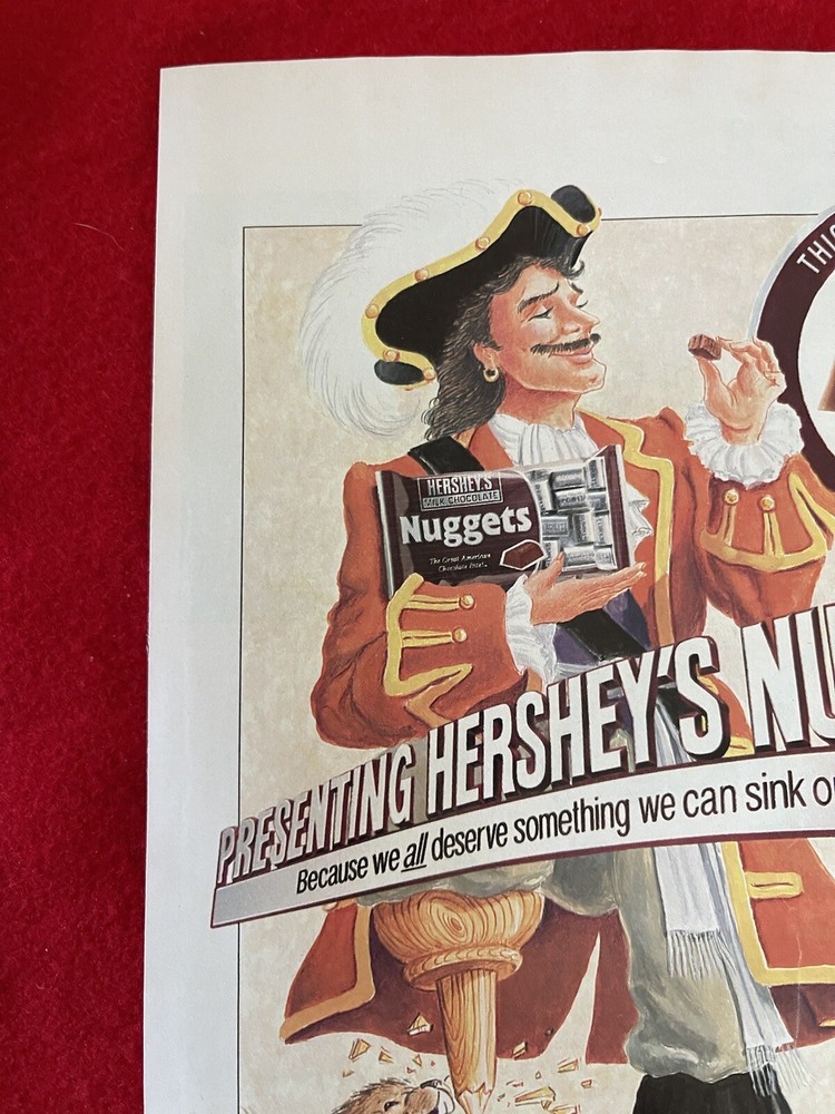 Vintage 1995 Hershey Chocolate Nuggets Candy Print Ad