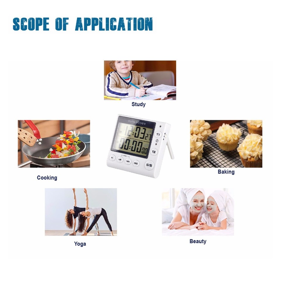 Digital Kitchen Cooking Timer Clock Count-up/Count Down Back Bracket Aloud Alarm