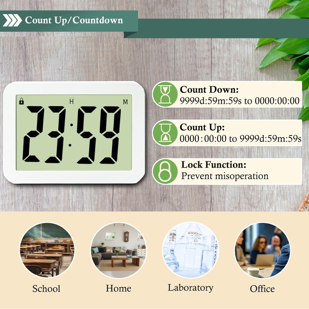 Digital Countdown Days Timer 9999-Days Electronic Timer for Vacation Retireme...
