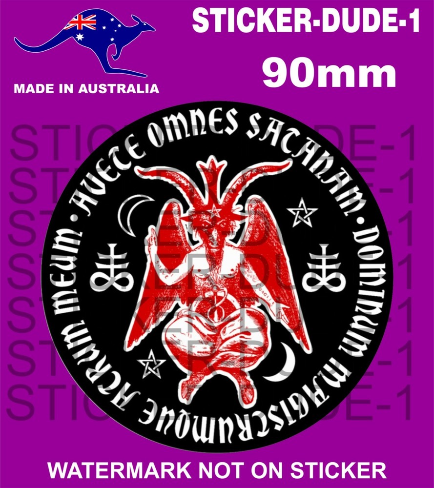 METAPHYSICAL ILLUMINATI BAPHOMET HAIL SATAN 666 PENTAGRAM DEVIL WICCA STICKER