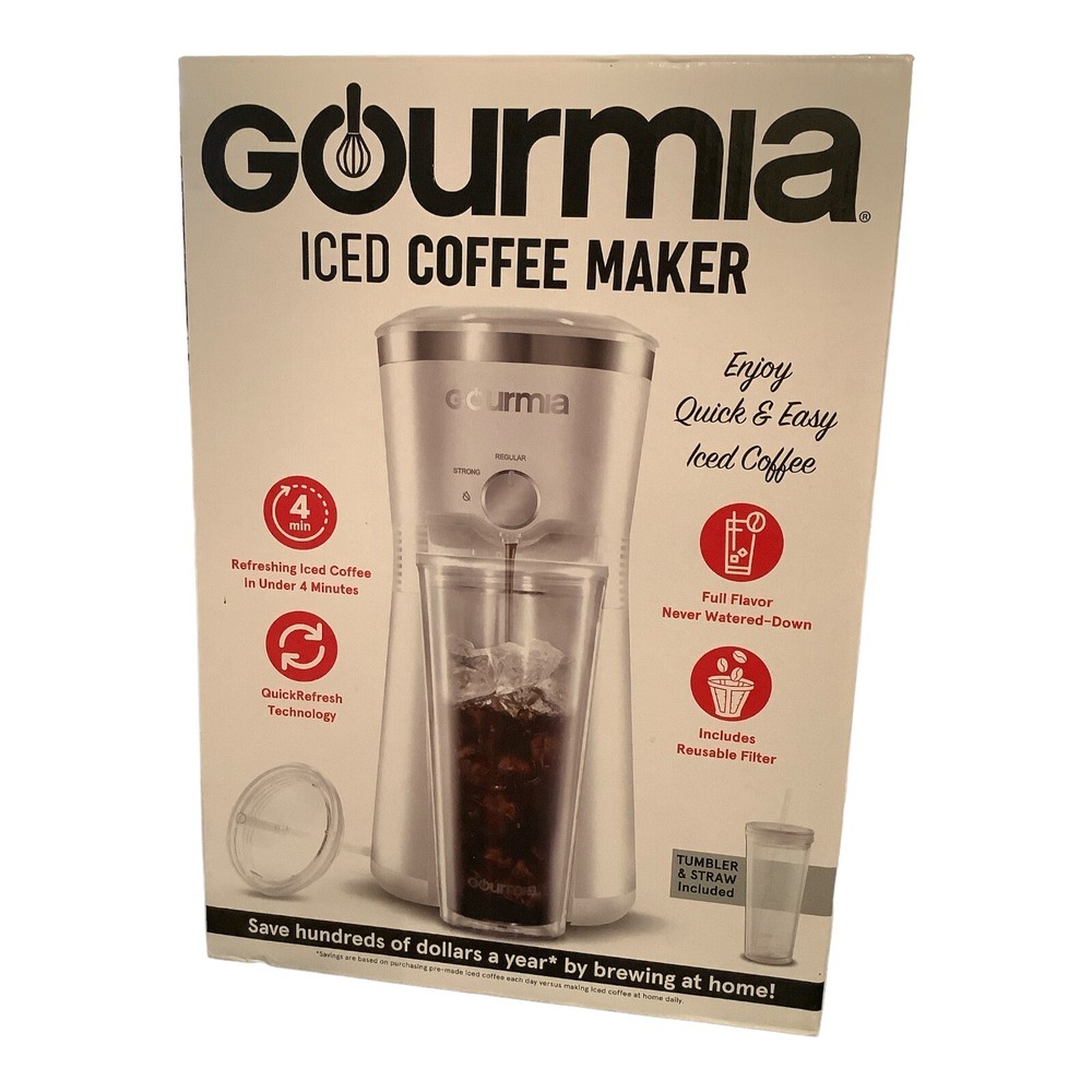 ICED COFFEE MAKER ~ Gourmia: Brew-Strength Control, Reusable Filter, Tumble New!