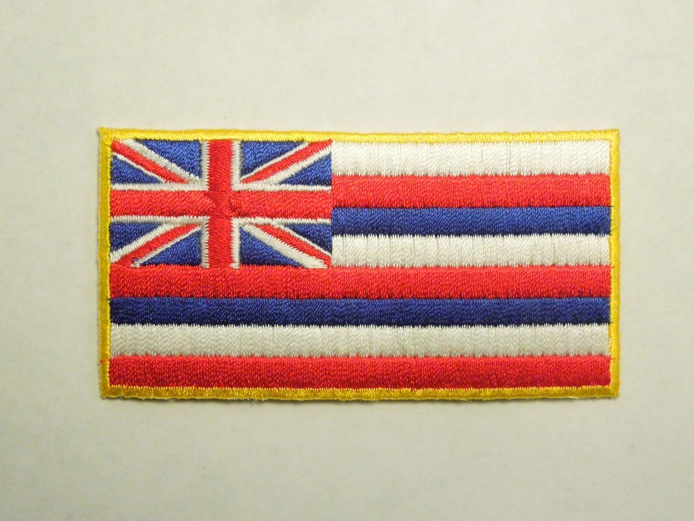 Hawaii State Flag Seal Embroidered Iron On Patch