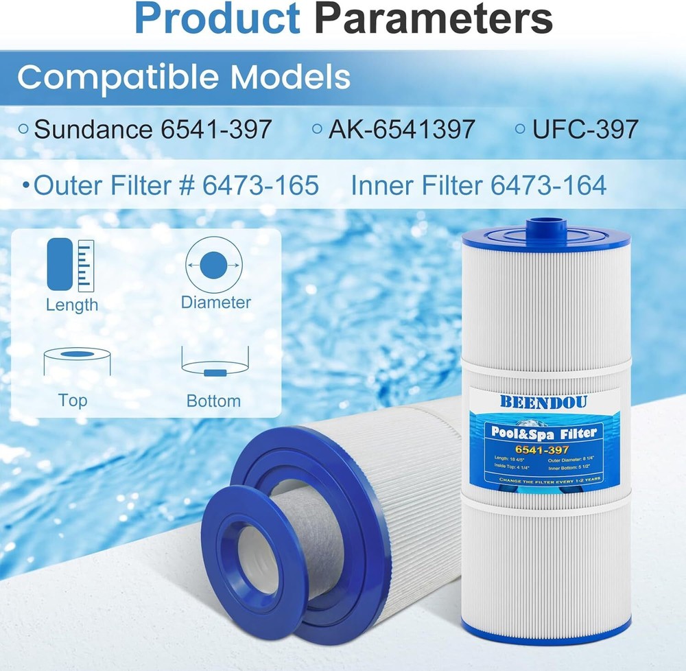 Pool Spa Filter Cartridge,Compatible with Sundance Spa Filter 880 Series
