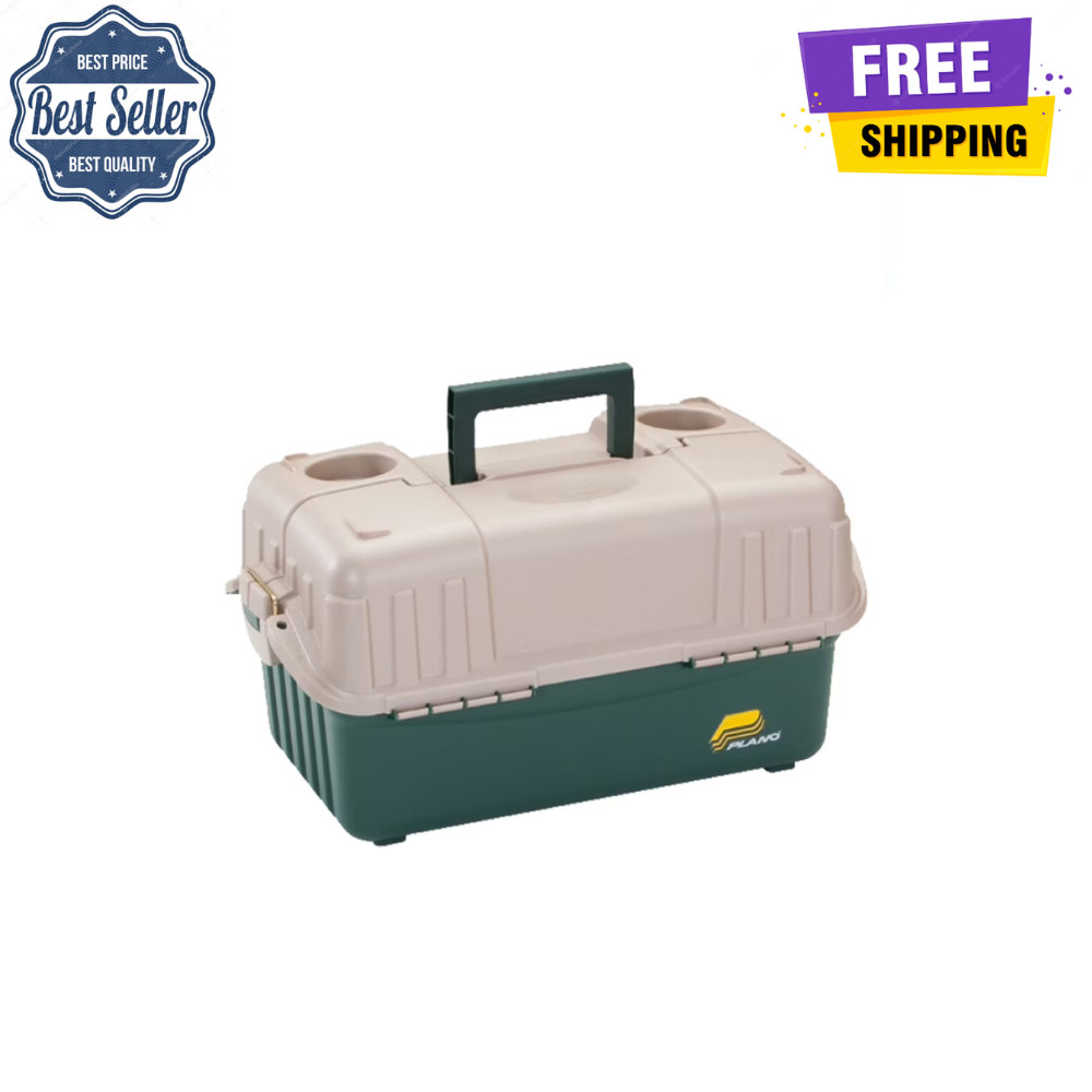Plano 6-Tray Hip Roof Fishing Tackle Box Green/Sand Large Size Storage Case