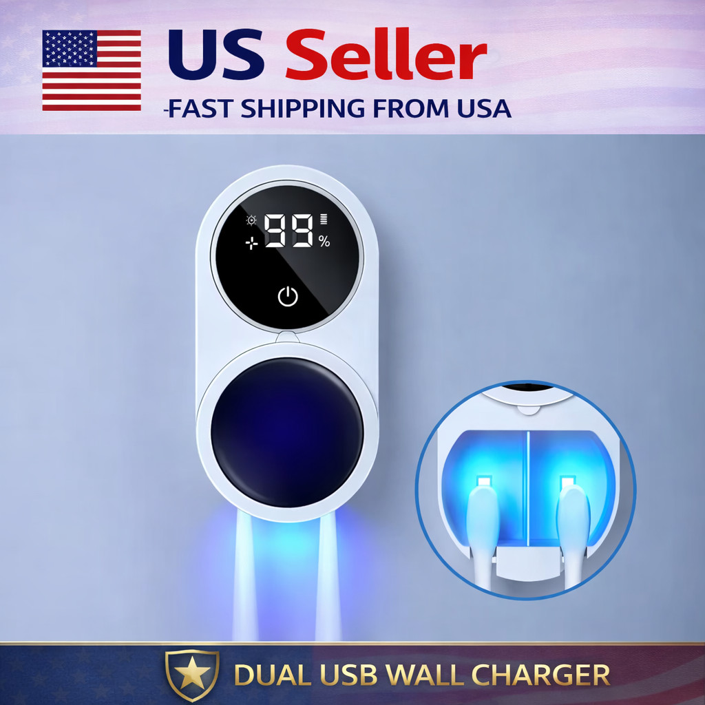 Smart UV Toothbrush Sanitizer Holder, Wall Mounted & Portable Rechargeable