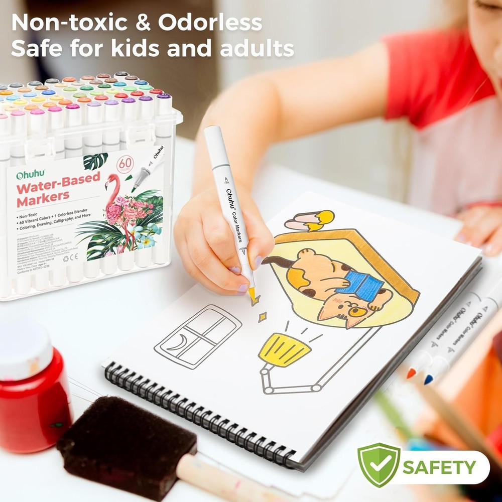 Non-Toxic Water-Based Coloring Markers Set