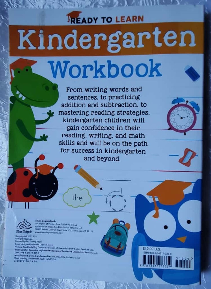 Kindergarten Reading Writing Math workbook Trace practice book homeschooling
