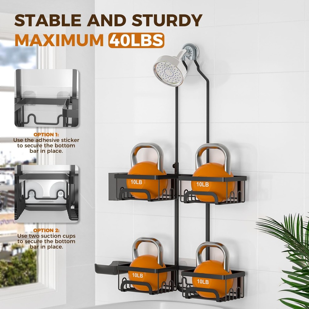 Shower Caddy Hanging for Handheld Showerheads Adjustable Split Shower Caddy, ...