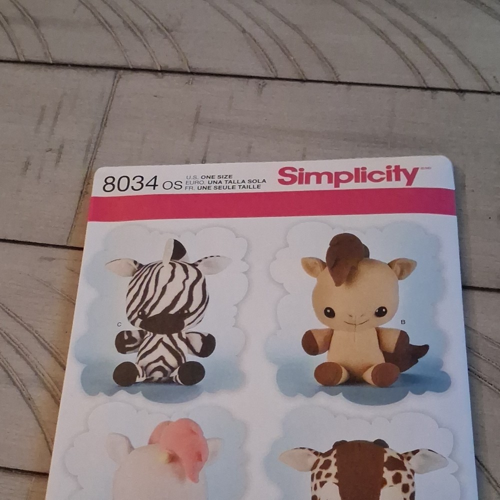 Simplicity 8034 Stuffed Animal Sewing Pattern, Contemporary Original