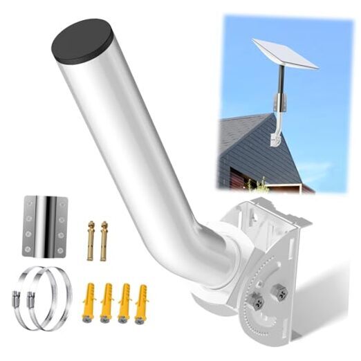 Universal Antenna Pole Mount Bracket, 12" Adjustable J-Mounting kit for