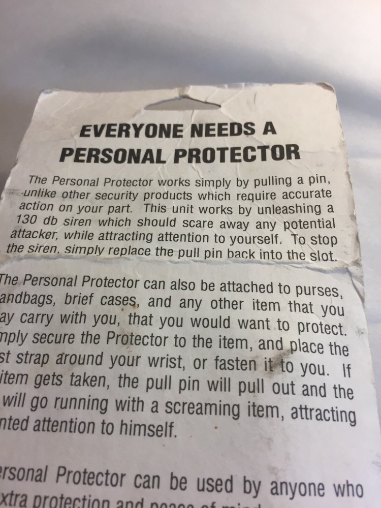 Security Plus -Personal Protector Alarm (3" x 3-1/4")