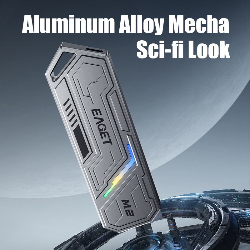 EAGET M.2 NVMe SSD External Portable Enclosure Case Fits PCIe 2280/2242/2230