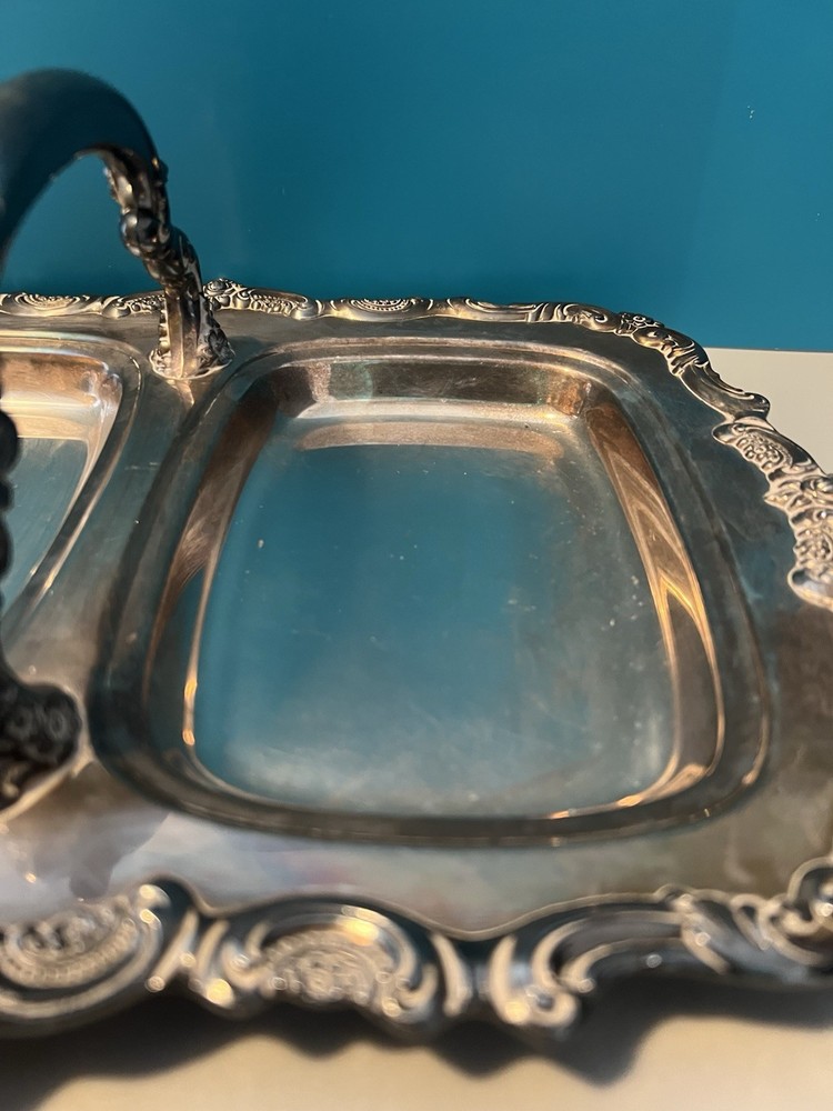 Vintage Hollowware Silverplate By Towle Silver Serving Tray w/ Handle