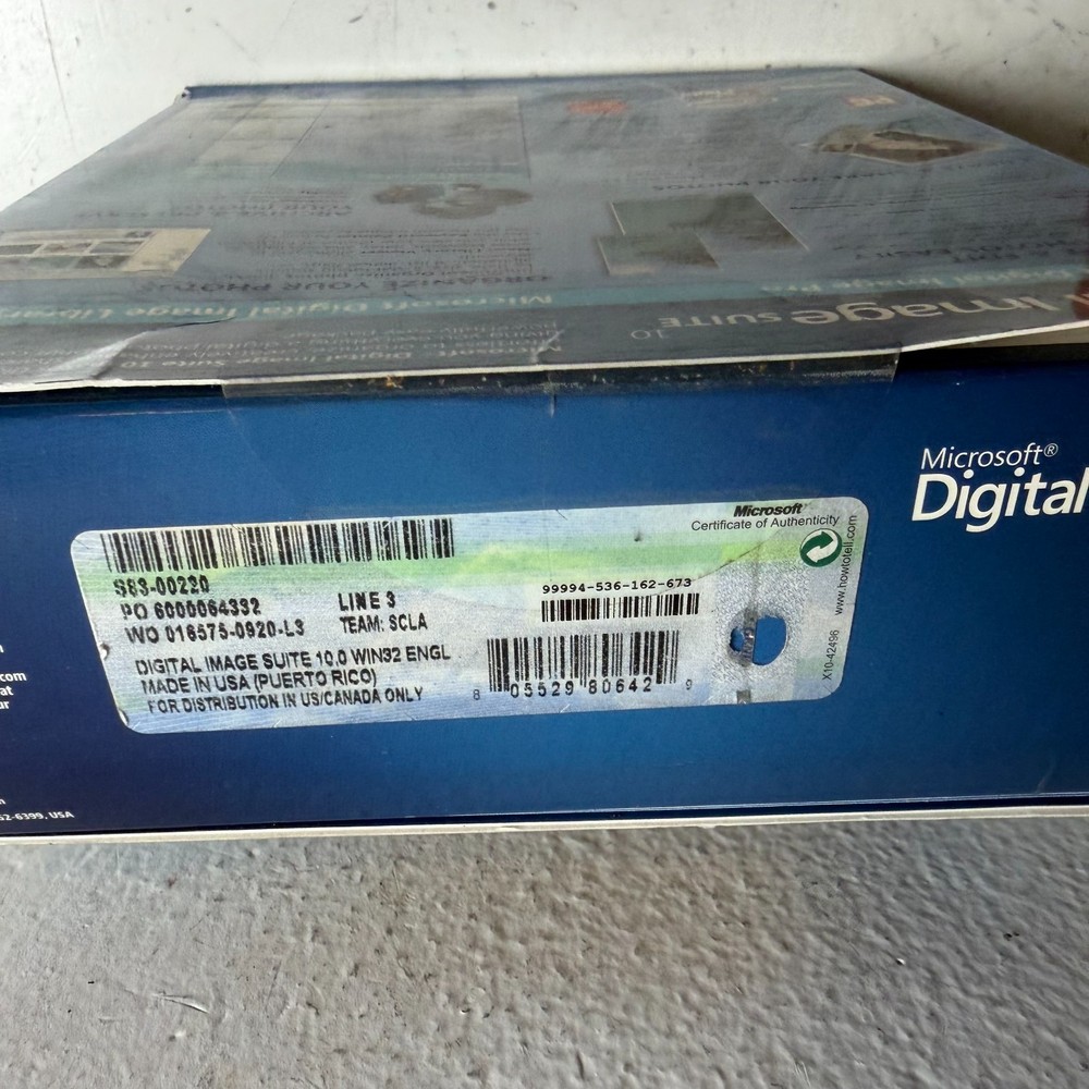 Microsoft Digital Image Suite 10 Software Package for Photo Editing - Sealed