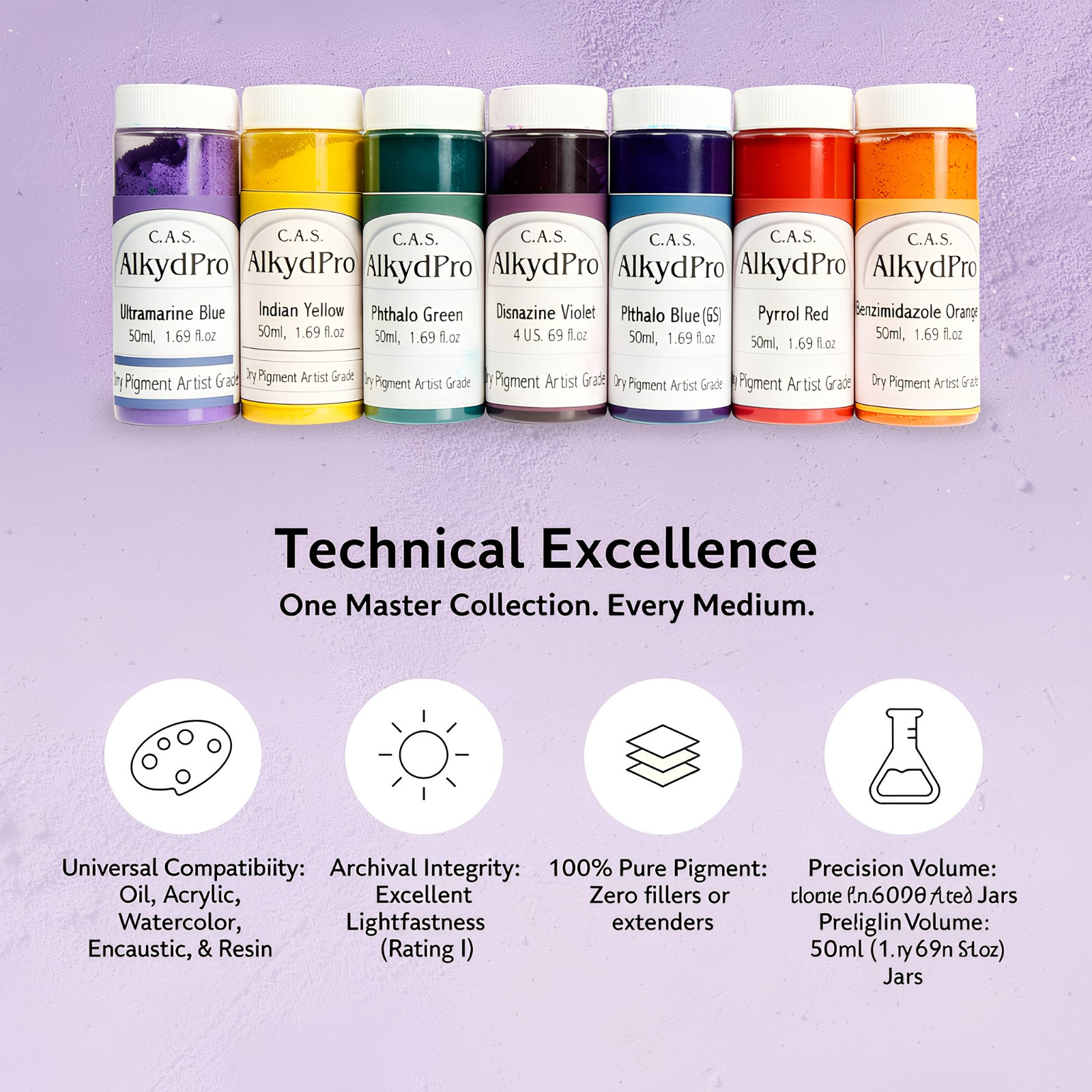 Pyrrol Red Yellow Sett Pigment Dry Powder set 10 x 50ml