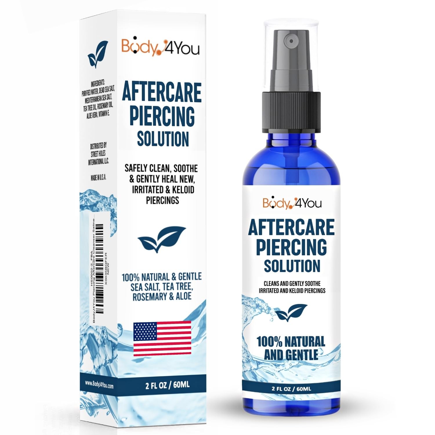 Piercing Aftercare Spray - Saline Solution Natural Keloid Bump Removal - Ear Pie