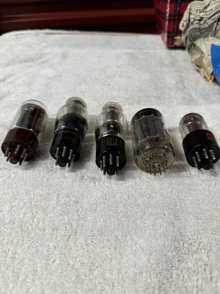 Lot of 5 Vintage Electronic Vacuum Tubes - USED!!!