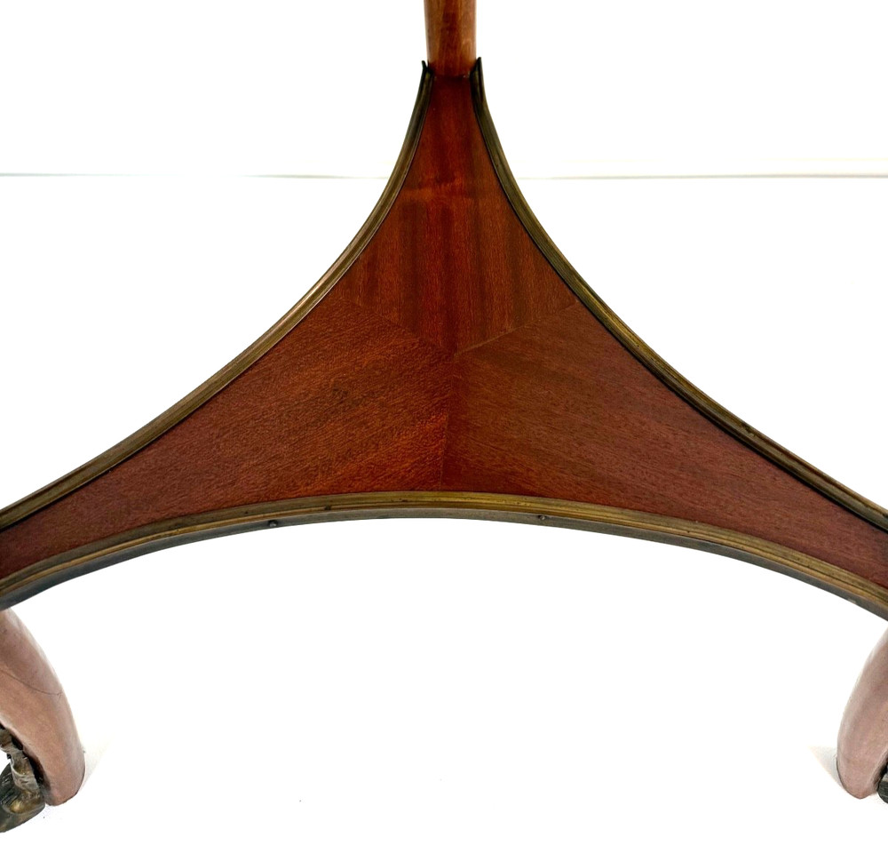 Early 20th-C Louis XV Walnut Ormolu Mounted Marble Top Side Table