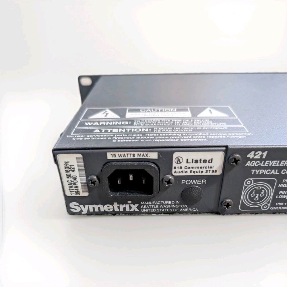 Symetrix 421 AGC Leveler/Downward Expander Rackmount Processor - Untested As-Is
