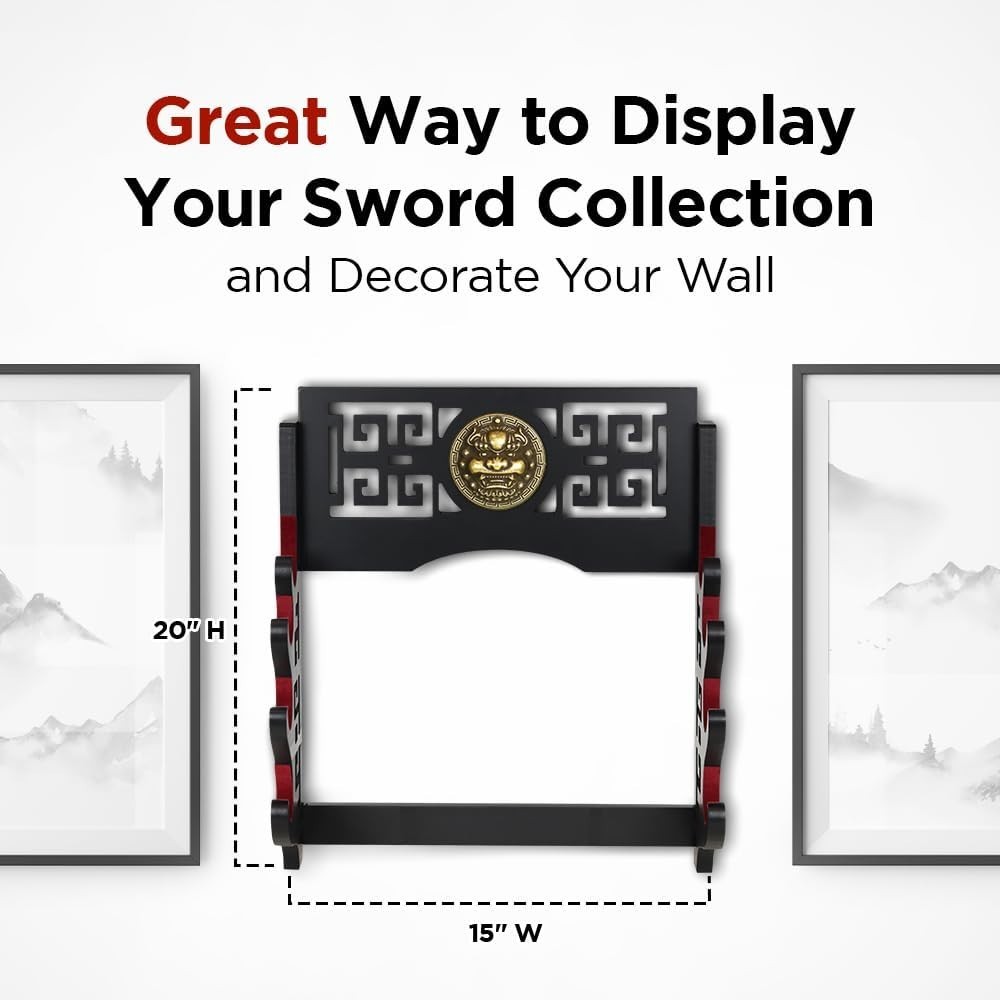 Wall Mount Sword Holder - 4 Tier Options Available - Crafted Using Wood Katan...