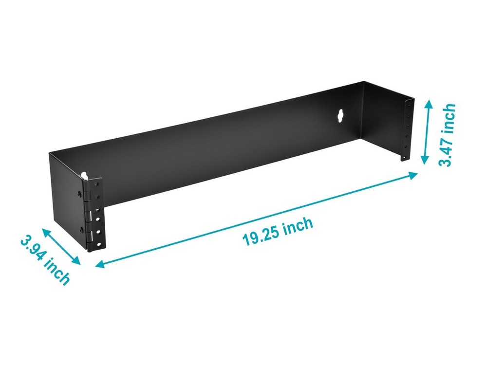 Monoprice 2U Wall Mount Rack, 19-inch Bracket for Patch Panels, Network