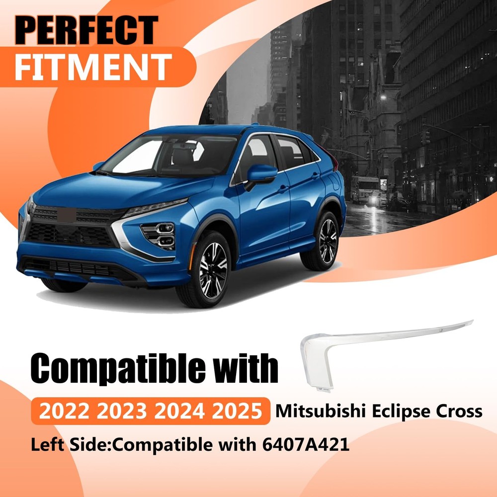 Front Bumper Trim for Eclipse Cross 2022-2026 Upper Grille ABS Left 6407A421