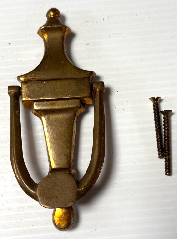 Vintage heavy Solid Brass Door Knocker 6.5" x 2.75"