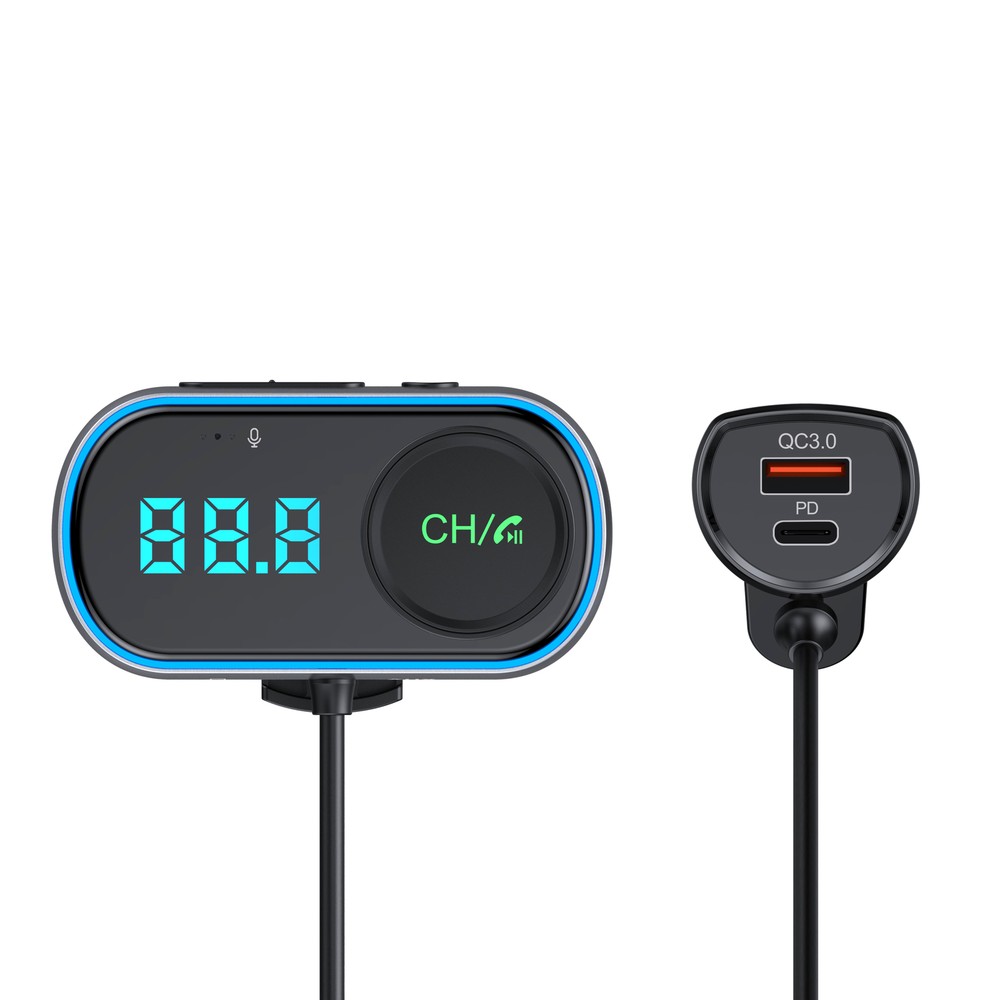 Bluetooth Car FM Transmitter Micro SD LED AUX Radio QC PD USB Adapter MP3 Player