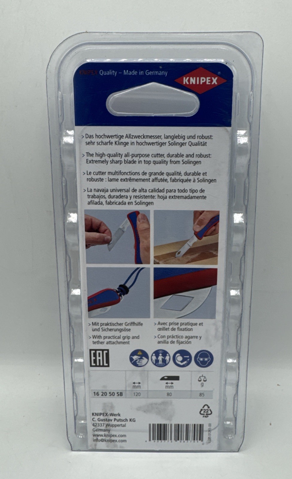 Knipex Electricians Folding Pocket Knife Cable Stripper 162050 Made in Germany