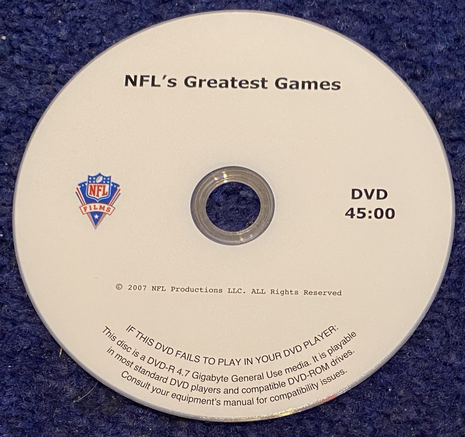 NFL’s Greatest Games—NFL Films DVD