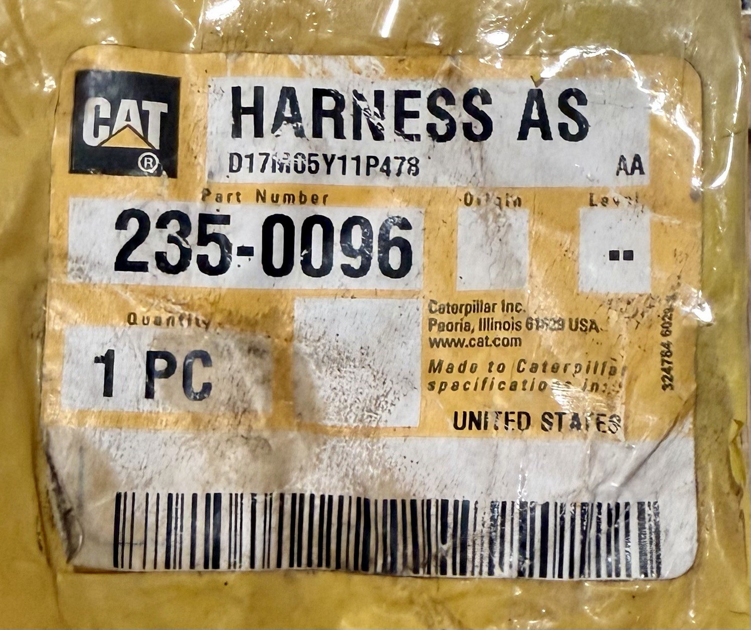 NEW OEM CAT 235-0096 Wiring Harness Assembly DISCONTINUED Replaced 376-3081