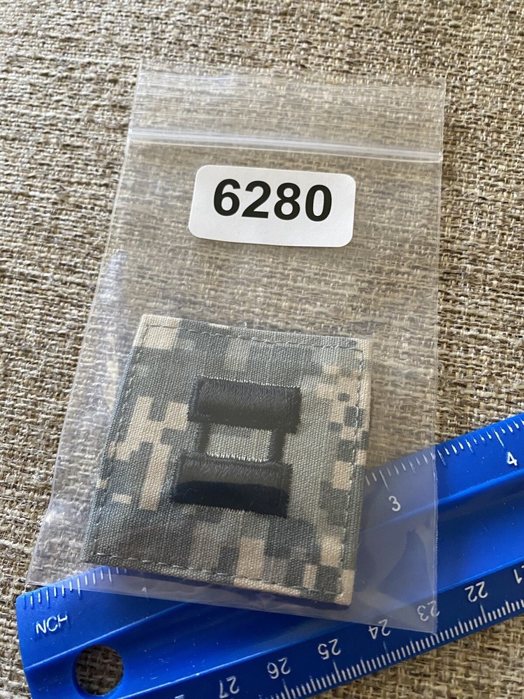 US Army Captain CPT O-3 Rank ACU Hook / Loop Pattern Military Patch INV6280