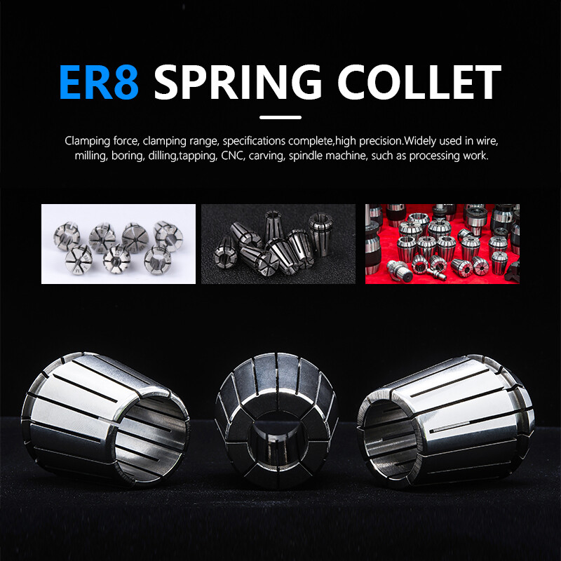 9pcs 1.0-5.0mm ER8 Spring Collet Set for CNC Milling Lathe Engraving Machine