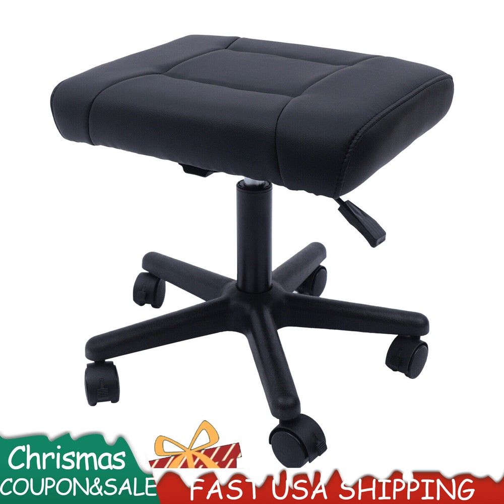 Office Foot Stool with Wheels, Height Adjustable Rolling Leg Rest Adjustable