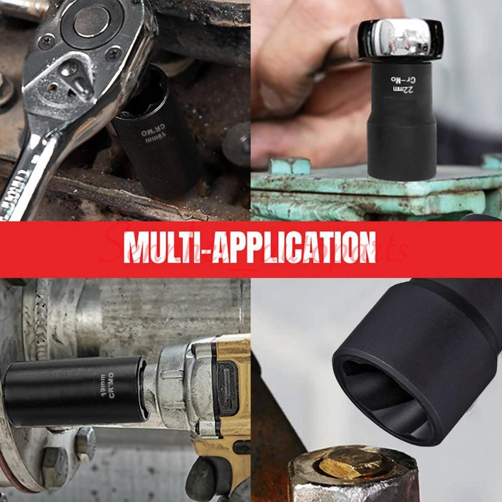 ABN Twist Socket Set Lug Nut Remover Extractor Tool- 5PC 1/2"Dr.Twist Socket Set