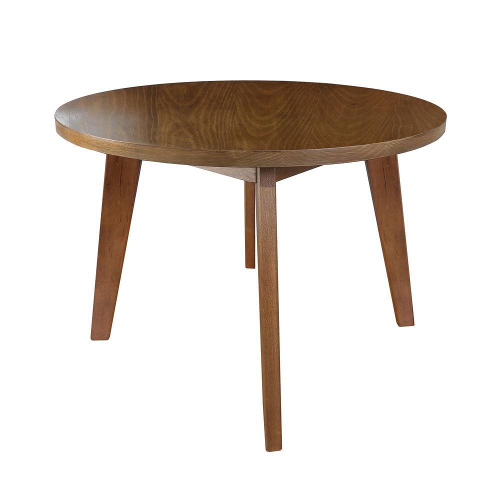 Genuine 24" Round Coffee Table with Solid American Gum - Walnut